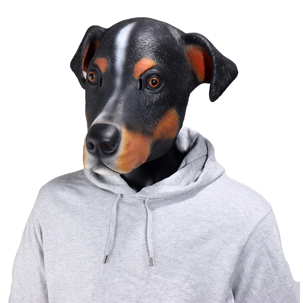 لطيف قناع الكلب تأثيري مضحك كبير الأذن الكلاب الحيوان اللاتكس خوذة هالوين كرنفال فستان بار حفلة تنكرية زي الدعائم