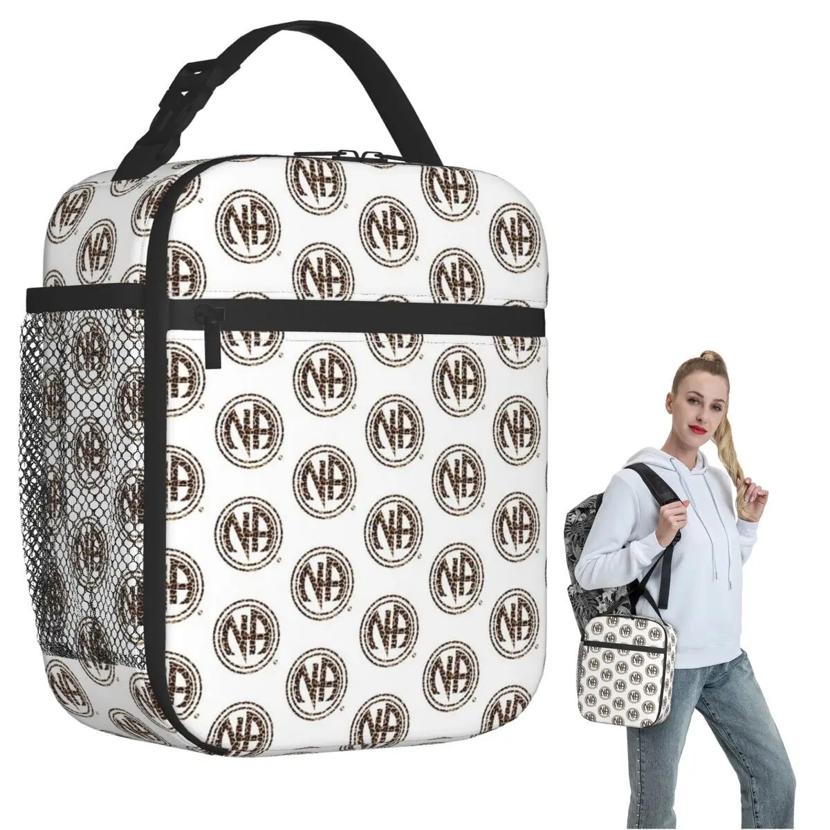 

Narcotics Anonymous Gifts 12 Steps Namastay Sober Insulated Lunch Bag for Women Kids Portable Food Boxes Thermal Lunch Box Tote
