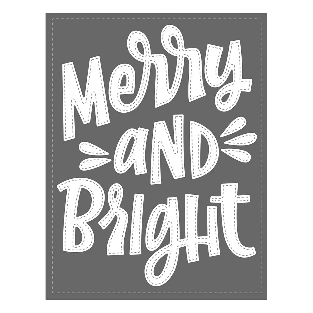 Addycraft  Metal Cutting Dies merry and bright die cut For DIY Scrapbook Cutting Die Paper Cards Embossed  Craft Die