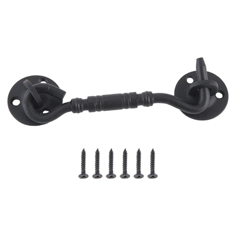 

Дверной замок сарая, 4-дюймовый дверной крючок из нержавеющей стали и ушная защелка с монтажными винтами, дверная защелка для раздвижной двери