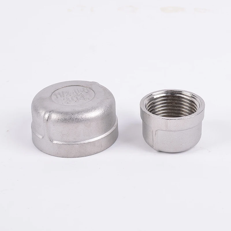 

BSPT DN8 DN10 DN15 DN20 DN25 DN32 DN40 DN50 Pipe Cap Female Stainless Steel SS304 Threaded Pipe Cover Cap For Pipe