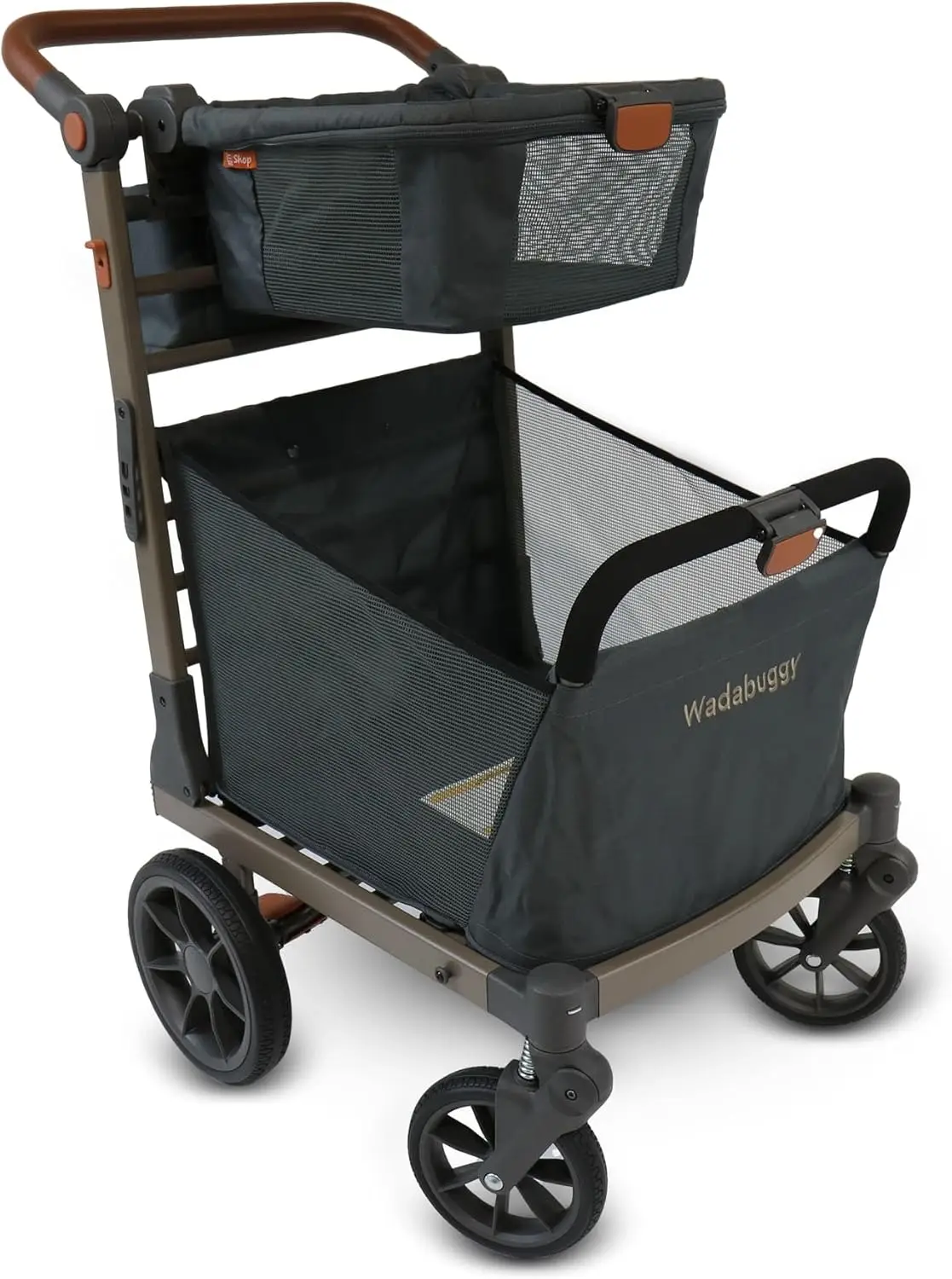 Foldable Shopping Cart - Portable & Lightweight Folding Utility Carts with Easy to Maneuver Wheels, Storage Baskets for Gro