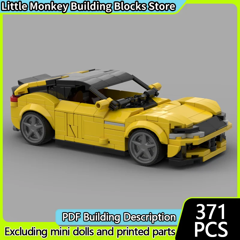 

Speed Racing Car Model MOC Building Bricks Yellow GT Sports Car Modular Technology Children Holiday Gifts Assemble Toys Suit