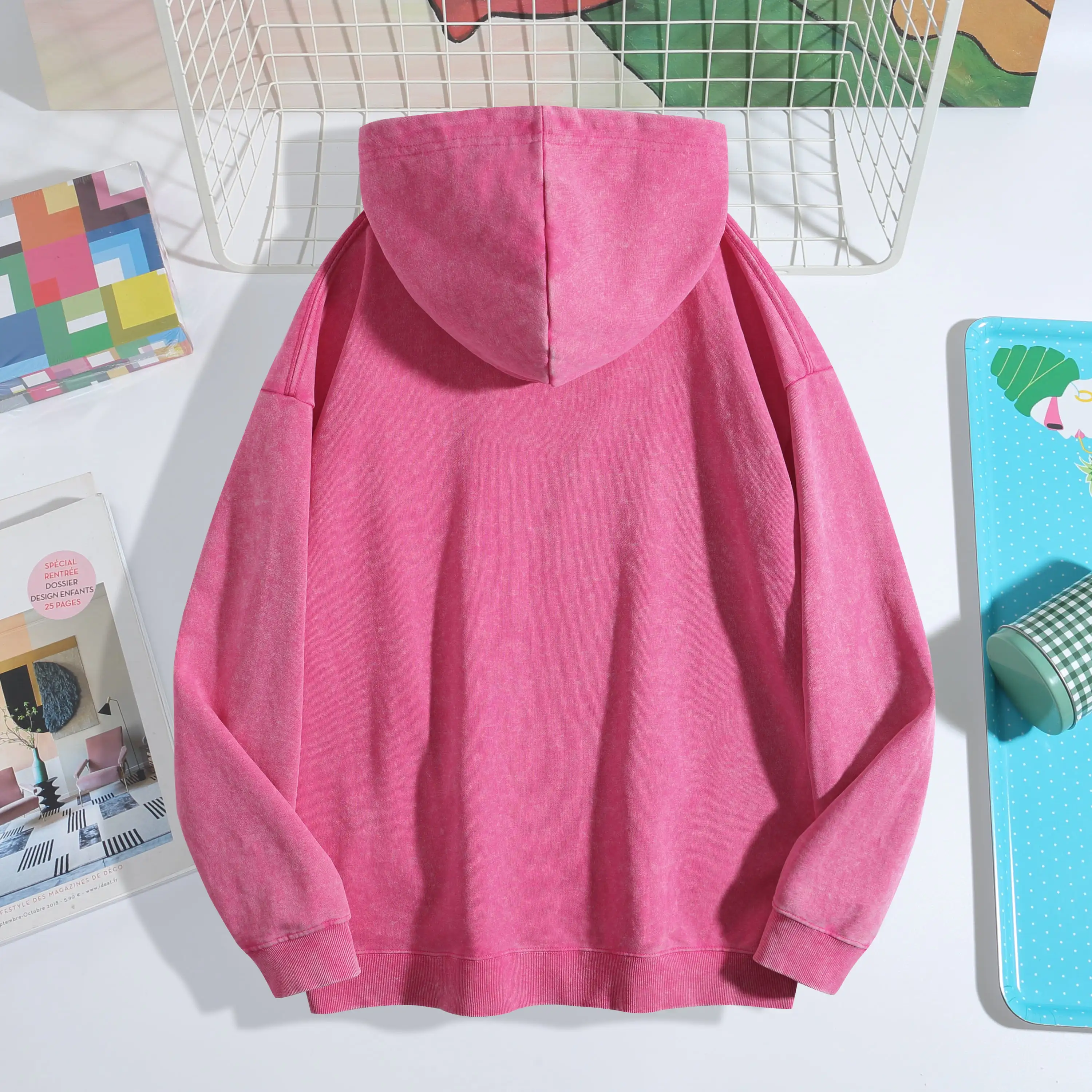 كوكتيل ريترو غسلها نمط مقنعين البلوز للجنسين نمط رياضي غير رسمي مصنوع من القطن الخالص نمط الشارع 400G