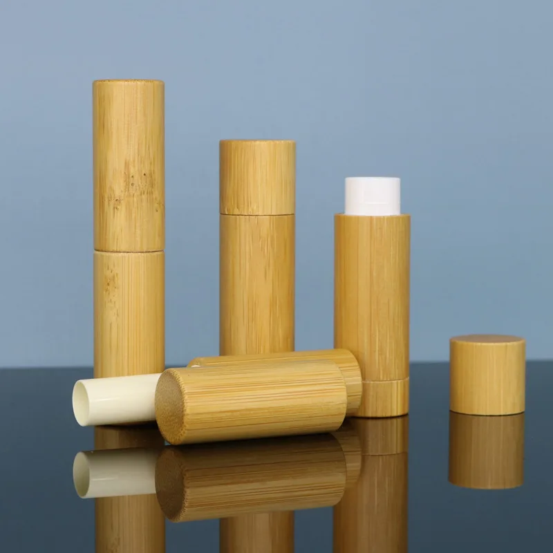 5pcs 5g Bamboo Lip Balm Tube Container Wooden Empty Lip Balm Tubes for Lip Balm Diy and Cosmetics Beauty and Skincare Production