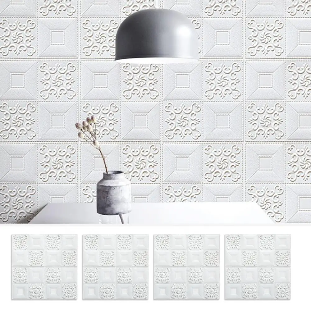 Foam Wall Sticker Peel Stick 3d Wall Tiles for Bathroom Kitchen Backsplash Decorative Foam Wall Panels Textured Self-adhesive