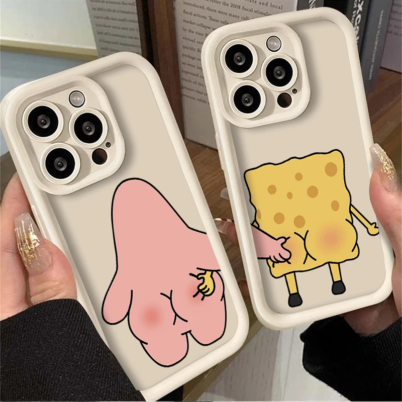 SpongeBobs Pinch buttocks Case for Samsung Galaxy A55 A35 A25 A15 A05 A05S A24 A13 A23 A12 A22 A32 A52 A52S A72 A11 Funny Cover