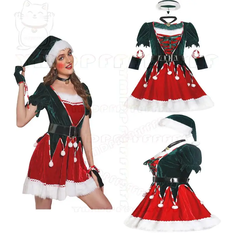 Новое рождественское платье для косплея, популярное для праздничных нарядов для взрослых и женщин.