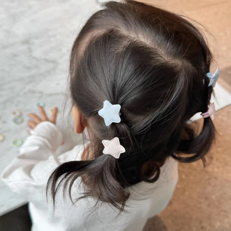 10Pcs/Set New Baby Girl Cute Colors Toddler Hairbands Ponytail Holder Children Soft Scrunchies Rubber Star Kids Hair Accessories