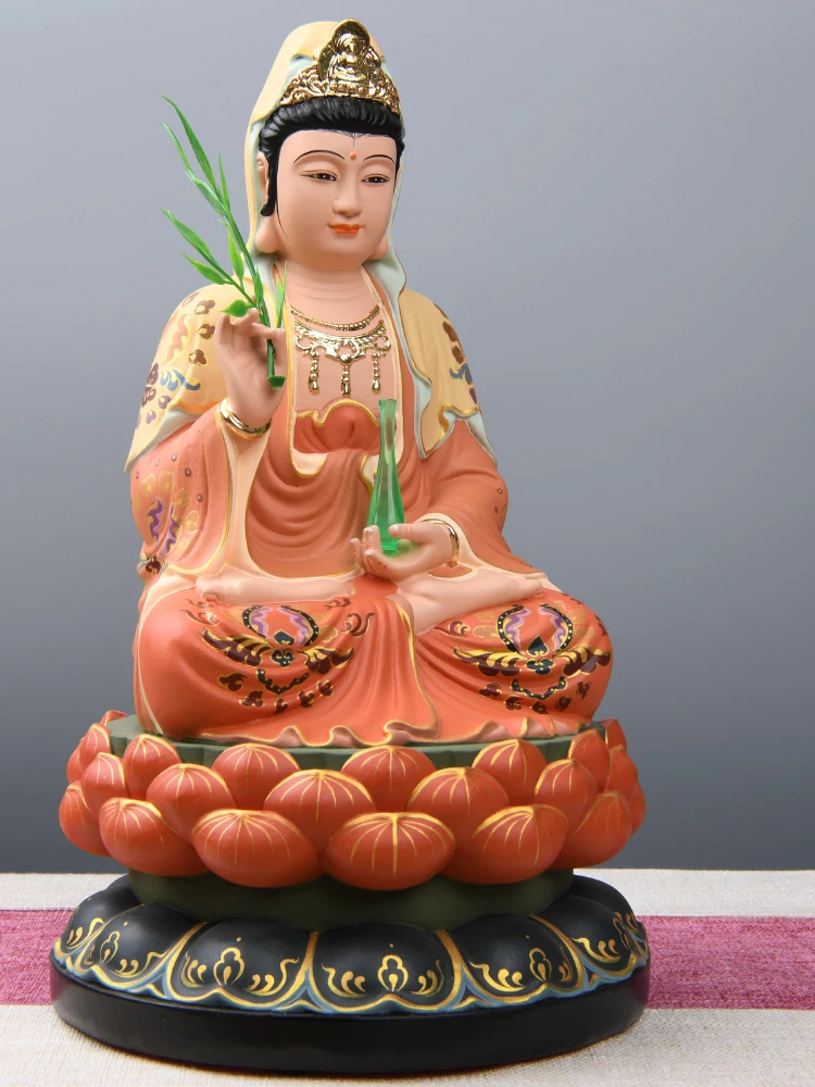 LTT Guanyin Buddha statue is dedicated to household resin painted ornaments Danhai Guanyin Bodhisattva