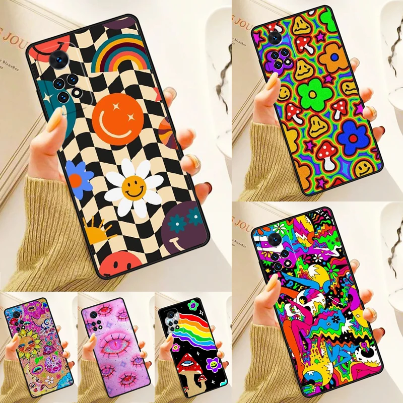 y2k Indie Aesthetic Hippie Art Case For Samsung Galaxy S24 Plus S23 S20 S21FE Lite S22 Ultra Note 20 S8 S9 S10 Phone Coque