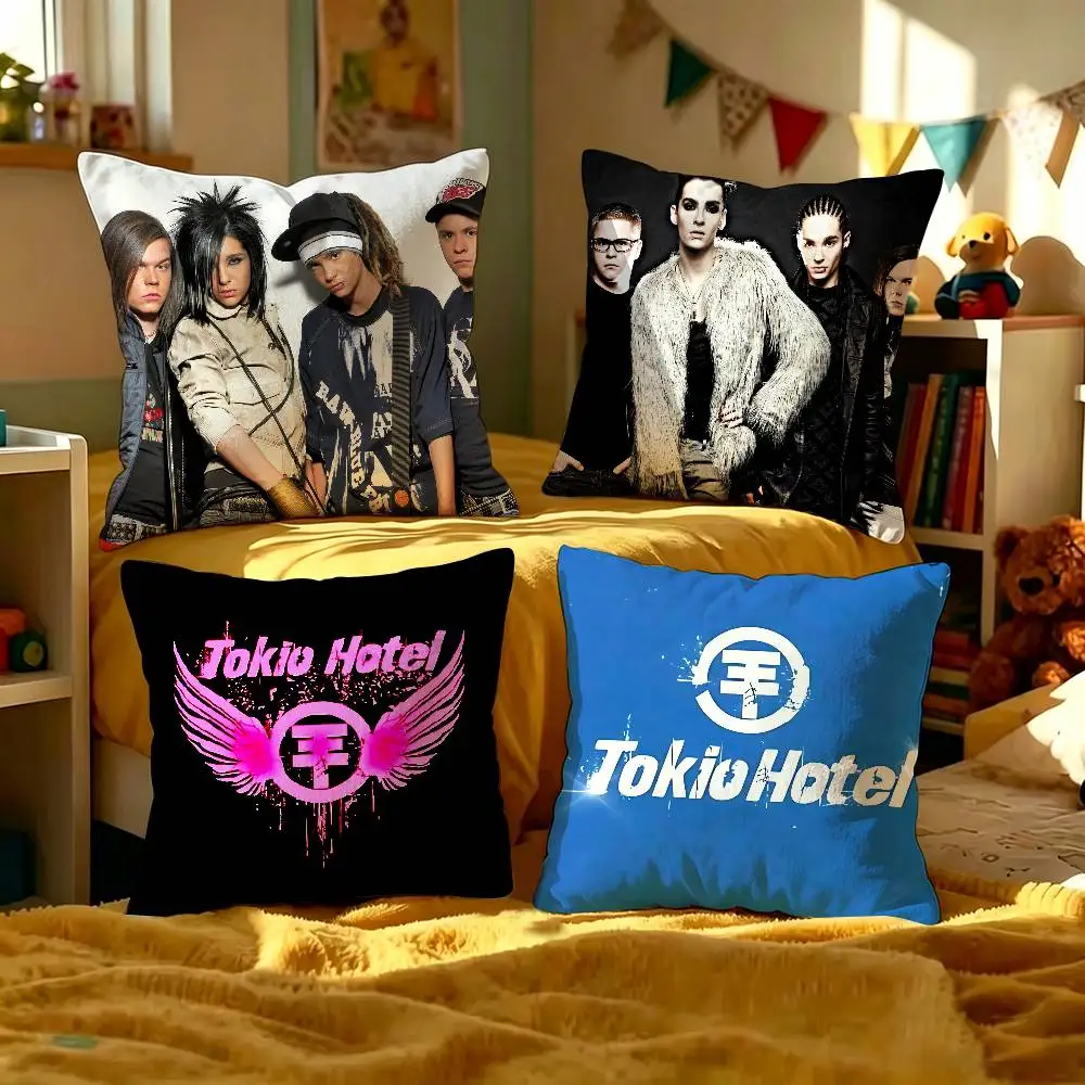 T-Tokio-Hotel-Rock Pillowcase toon Gift Cushion Cover Bedroom Home Sofa Chair Seat Decor pillow case