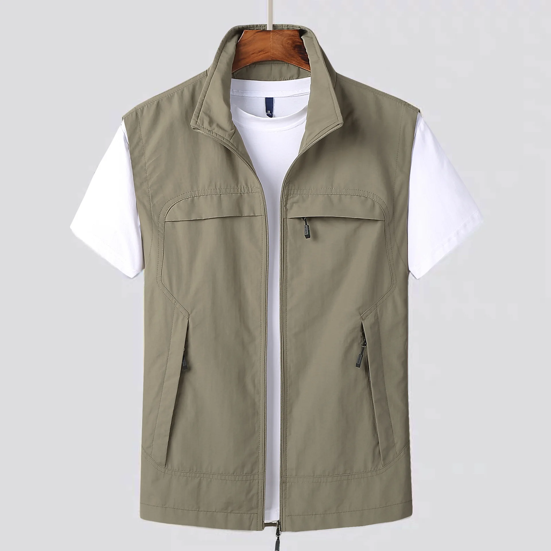 

Spring And Autumn Middle-aged Men's Casual Vest Quick-drying Breathable Fishing Vest Multi-pocket Large-size Vest Jacket