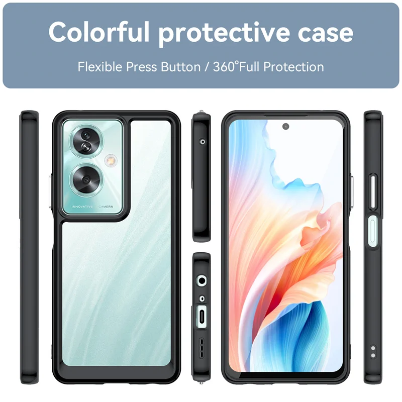 Transparent Shockproof TPU Case for OPPO A79 5G A98 A78 A58 A77 A77S A57 A57S Protective Cover Frame Funda Coque Capa