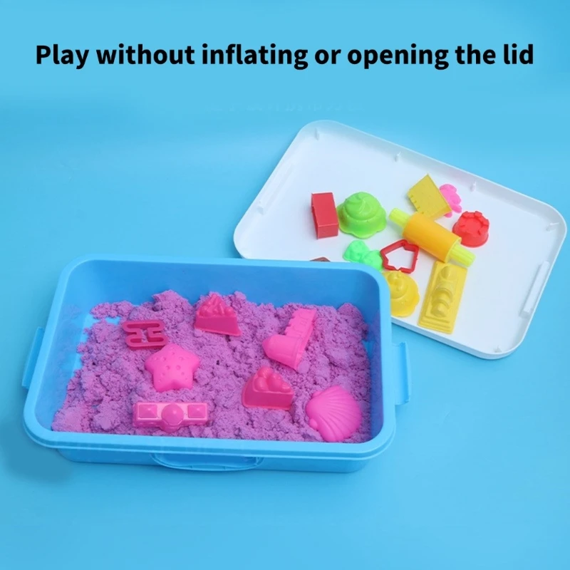 人気の感覚ビン砂トレイ蓋ハンドル砂おもちゃ収納ボックス積み重ね可能ビーチ遊び道具や旅行の整理用 15UB