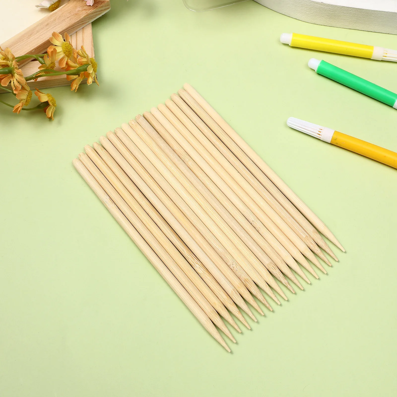 

30Pcs Scratching Drawing Stylus Sticks Fine Polished Wood for Counting Learning Art Decoration Garden Sign Making