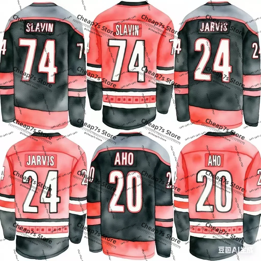 

Cheap Embroidery SebastianAho Brent Burns Jaccob Slavin Carolina Ice Hockey Jersey