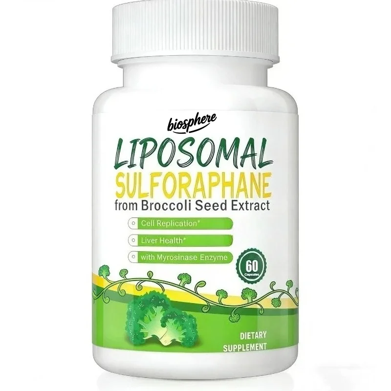 550MG Radish Sulfur Liposomes from Xilan Flower Bud and Broccoli Seed for Healthy Aging and Digestion -60 capsules
