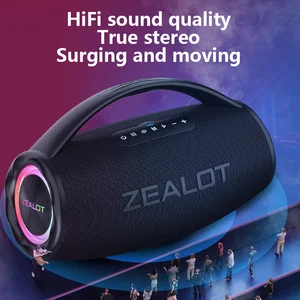 Zealot S97 80Wワイヤレススピーカー、屋外ポータブルサブウーファースピーカー、HiFiサウンド品質、デュアルペアリング、高速充電、16000mAh。 8ベストセールスZealot S -№3