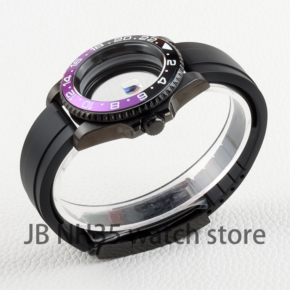 Diver 40mm Nh35 Case Sapphire Rubber Strap Men's Watch Case for Submariner NH34 NH35 NH36 NH38 Movement Yacht-Master Gmt Case