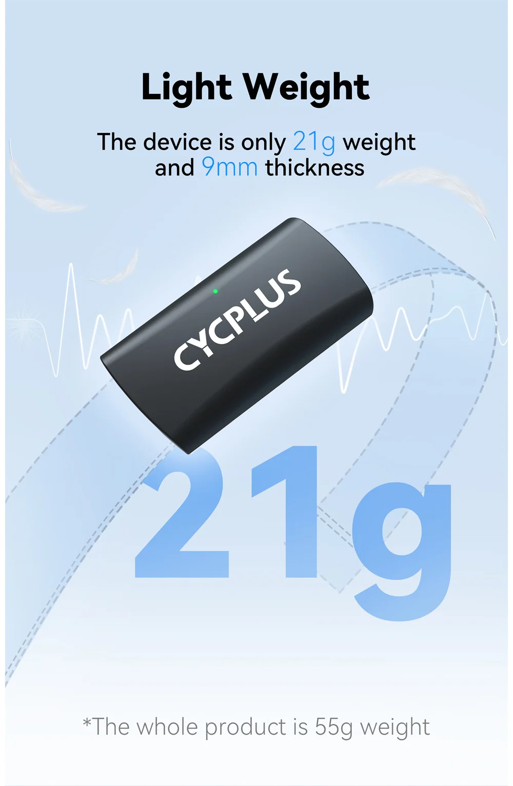 CYCPLUS Herzfrequenz-Brustmonitor BLE ANT+ IPX7 Herzfrequenz-Brustgurt Radfahren Fahrradcomputer Zubehör Trittfrequenzgeschwindigkeitssensor – Detail 5