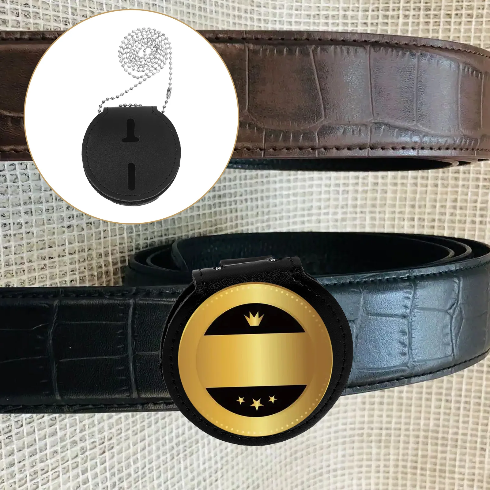 

Universal Badge Holder Pu Id Protector Work Permit Sleeve Office Accessories Chain Belt Clip Multifunctional Card