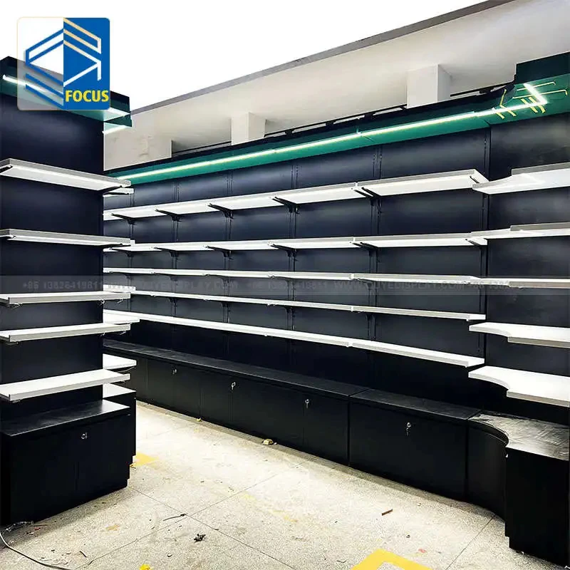 custom.Wooden Shop Display Cabinet OEM Counter Glass Shelves Lockable Cigar Display Showcase