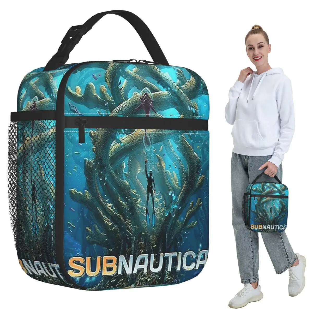 

Изолированная сумка для обеда Game Subnautica Below Zero для женщин, офисная термосумка-холодильник для еды, портативный контейнер для обедов