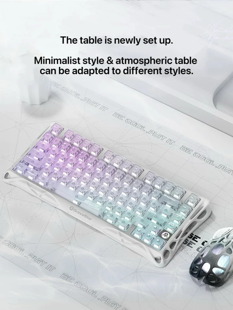 

Гравитационная планета Breaking the cocoon 75 Механическая клавиатура Northern Lights Беспроводная трехрежимная Bluetooth Механическая для киберспорта