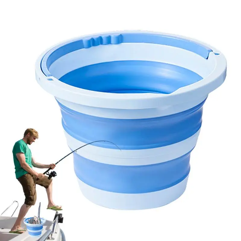 Folding Water Bucket Outdoor Bucket With Handle 6L Household Water Container Portable Fishing Water Pail Multifunctional For