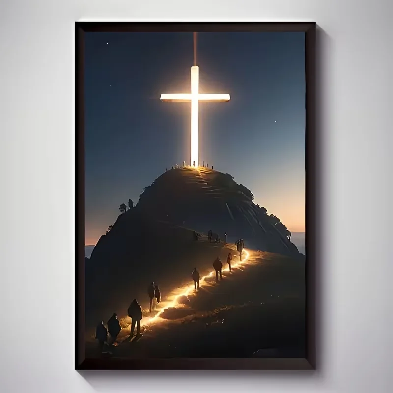 2D FLAT 1pc Unframed Modern Christian Faith and Healing Wall Canvas Painting Aesthetic Decor, Woman Touching Hem Can