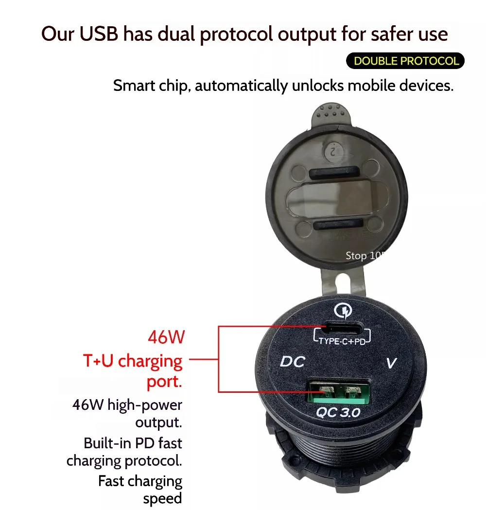 لهوندا CB650R USB شحن سريع شحن الجهد عرض-المركبة الأصلية تعديل غير المدمرة-الكمبيوتر/مادة الألومنيوم #6