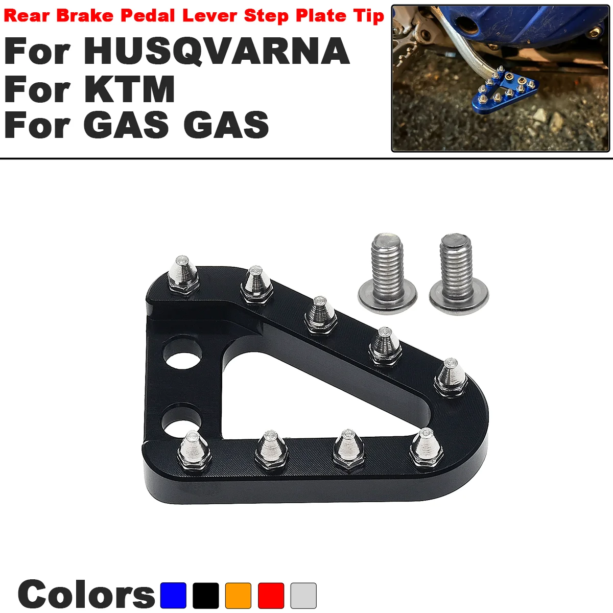 Motorcycle CNC Rear Brake Pedal Step Plate Tip For KTM SX SXF EXC XCF XC XC-F XCF-W XCW XCFW EXCF 125 250 350 450 500 2008- 2016