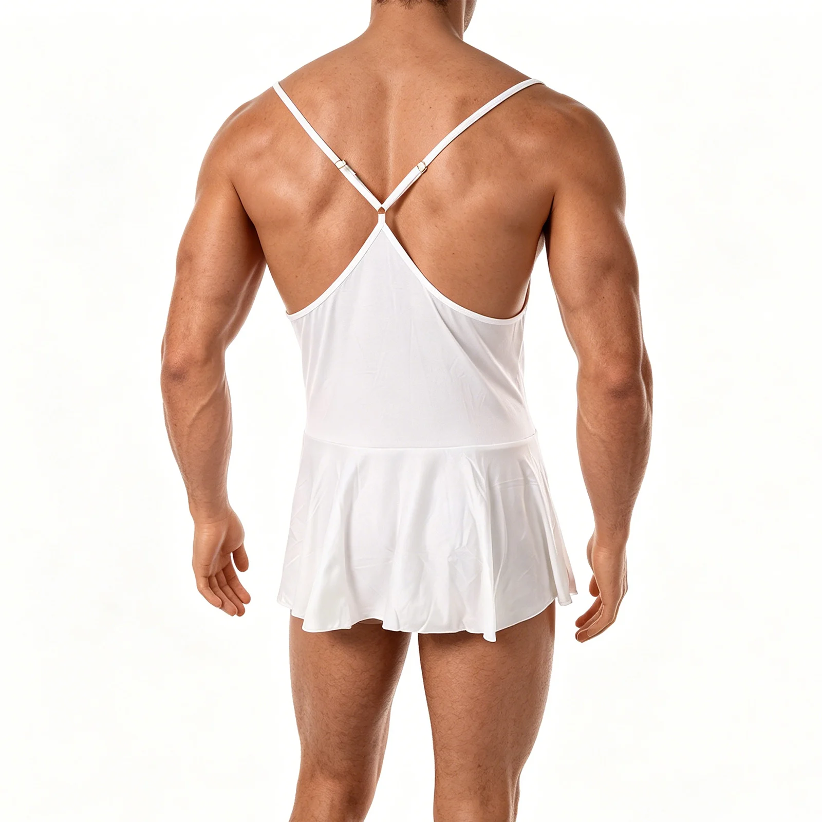 Sleep Nightdress Slip Dress Man Sexy Lingerie Men Nightgown Crossdresser Sissy Backless Mini Spaghetti Strap Sundress Homewear view 3