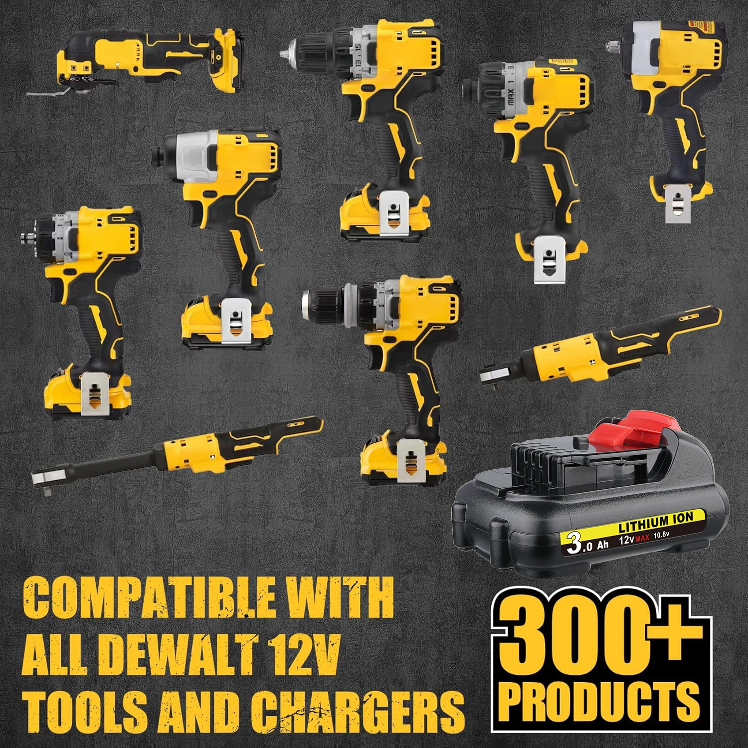 VANON 2Pcs 3.0Ah DCB120 Replace For DeWalt 12V Battery Pin Compatible with Dewalt DCB121 DCB123 DCD710S2 DCF610S2 Tools battery