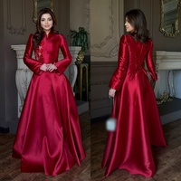 Customized High Quality Women's Evening Dress Long Sleeves Applique A-line Long Dresses Bespoke Occasion Elegant Party Wedding