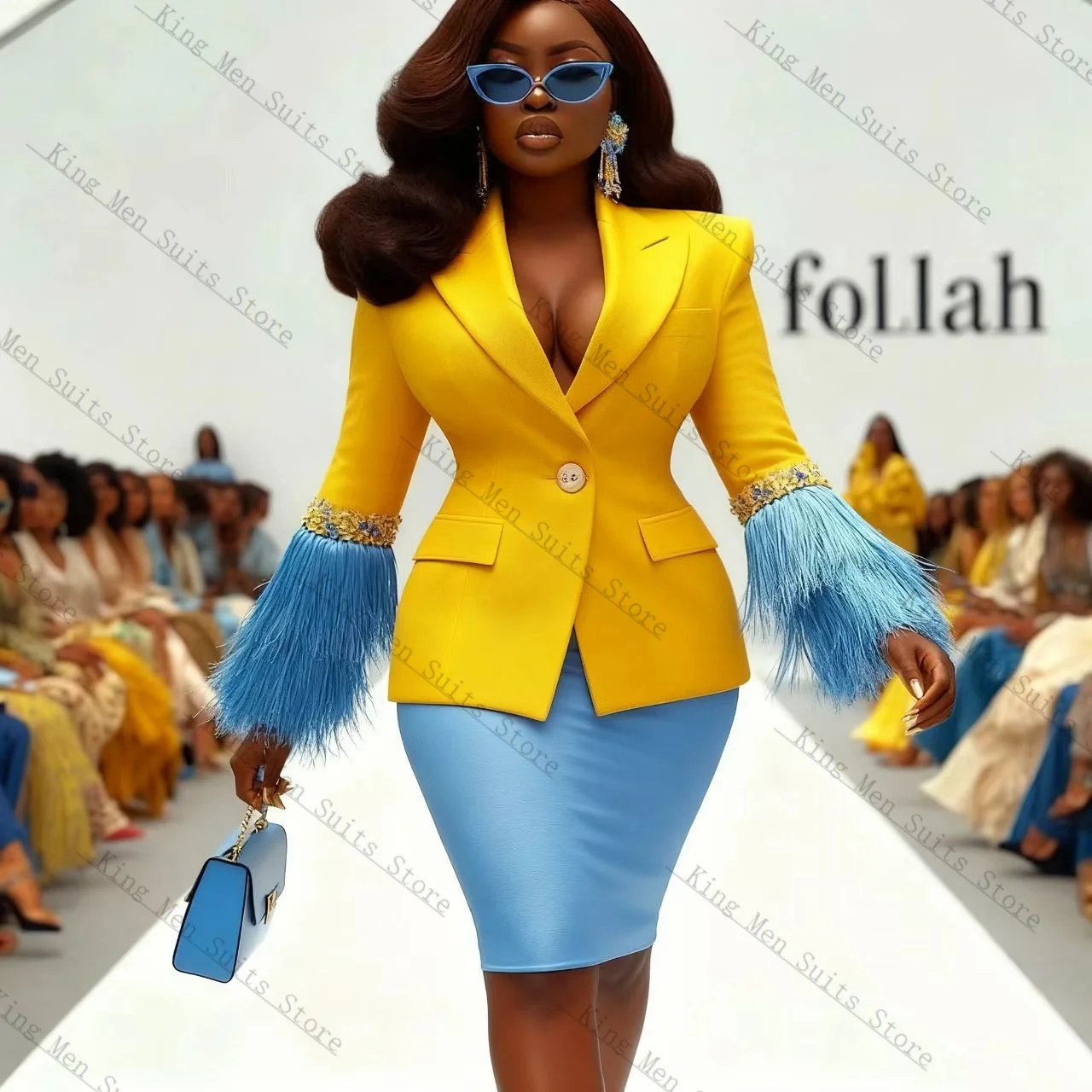 Luksusowy damski komplet z piórami, 2-częściowy: marynarka + krótka mini sukienka na studniówkę, bawełniany, szyty na miarę, formalny garnitur dla gościa weselnego, smoking, płaszcz, kurtka.