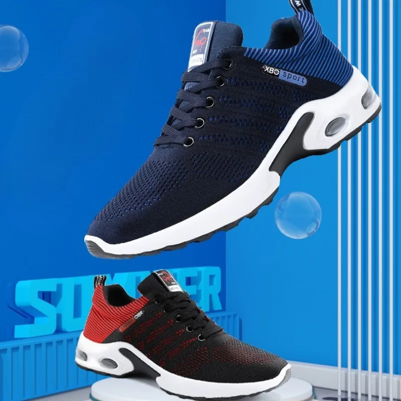 Man Shoes Fashion Mesh Breathable Lace-Up Running Sneakers Non-slip Durable Comfort Men's Sneakers Versatile Casual Sports Shoes