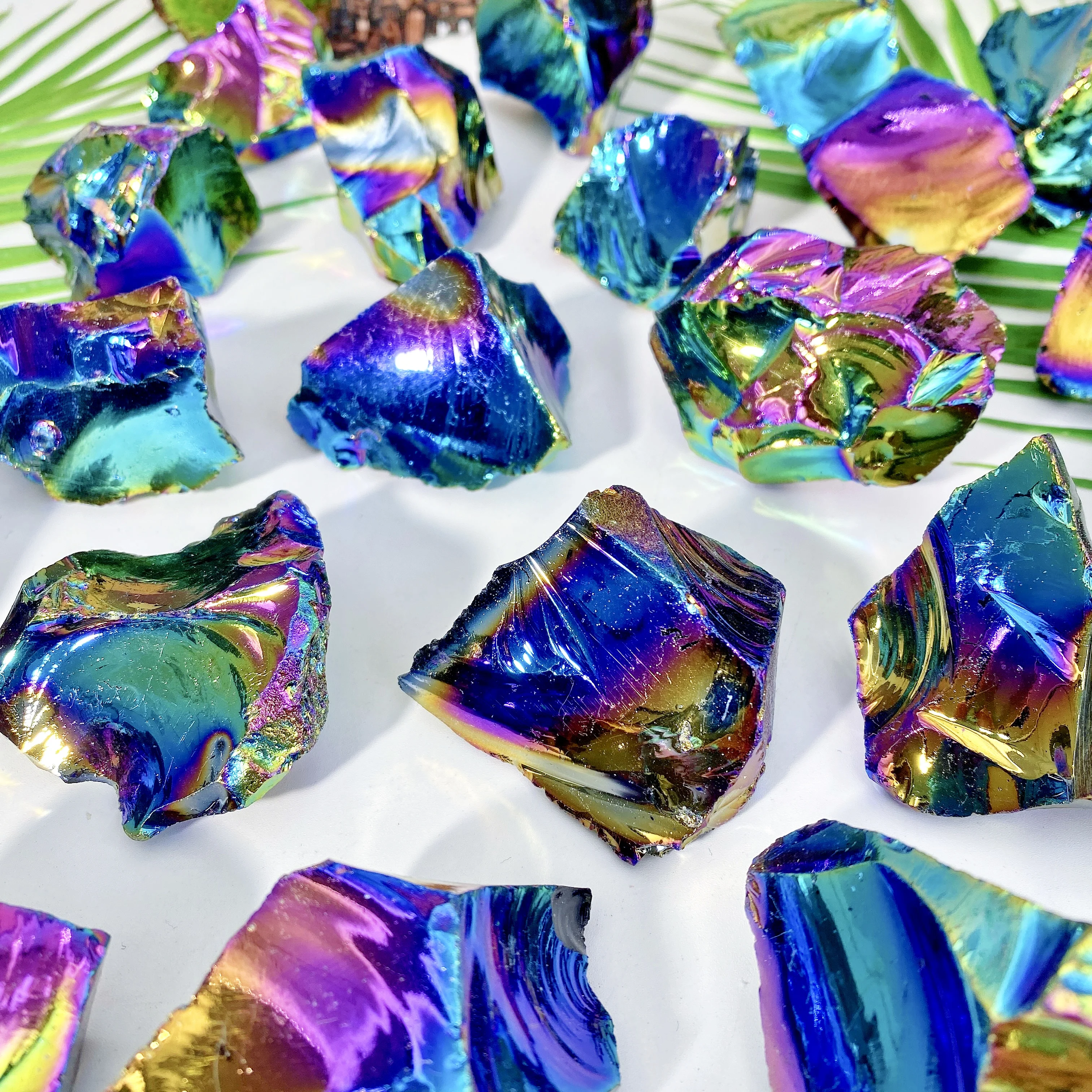 1 pièce de pierre brute d'obsidienne Aura de haute qualité, cristal naturel brut, bijoux en pierres précieuses, paillettes, cristal de guérison, cadeau d'anniversaire