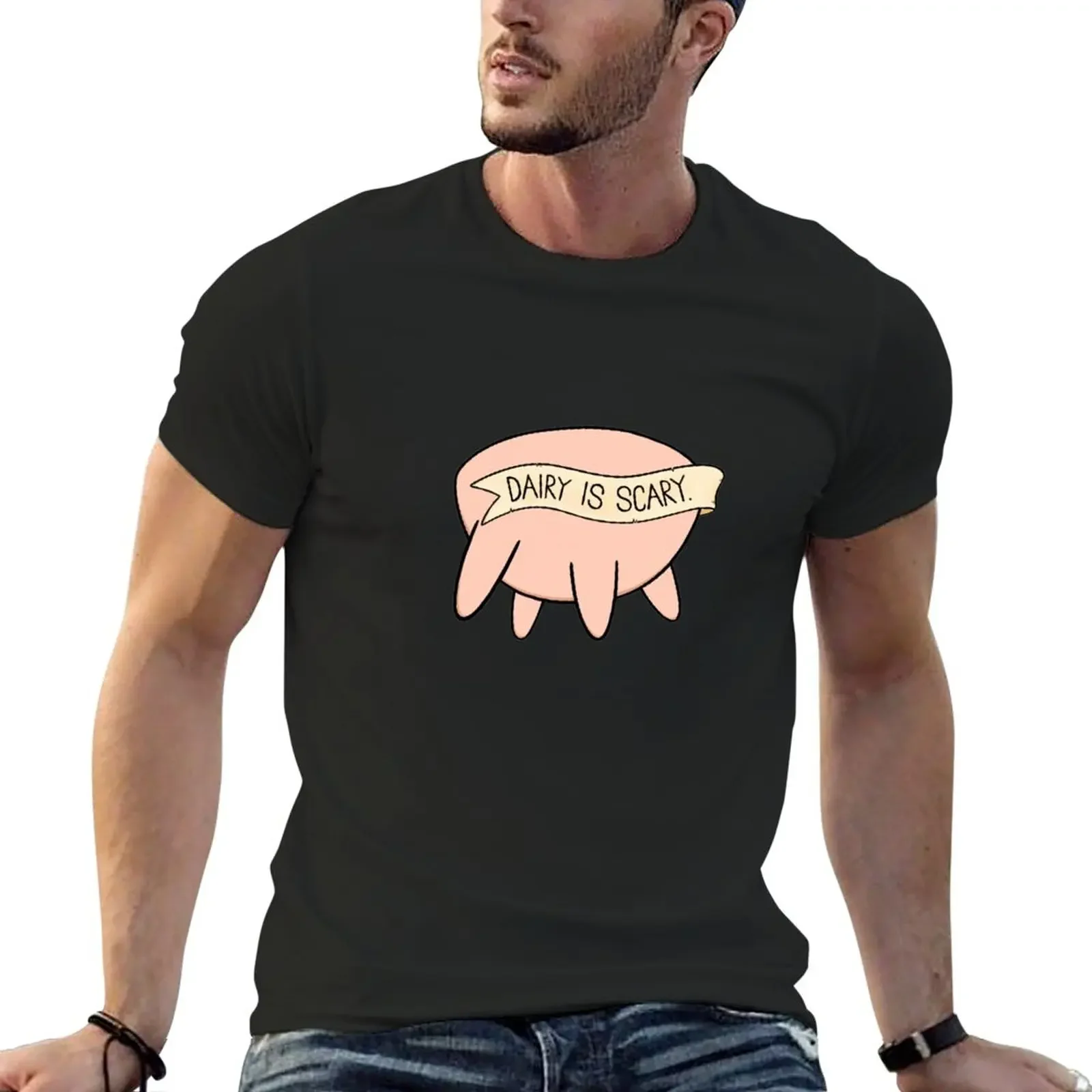 Dairy is Scary - Udders T-Shirt summer top boys animal print plus size tops mens big and tall t shirts