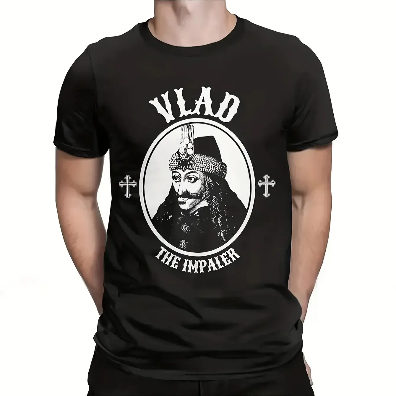 Men'S Casual Fashion T-Shirt Featuring Vlad The Impaler Made From Comfortable with Round Neck and Short Sleeves
