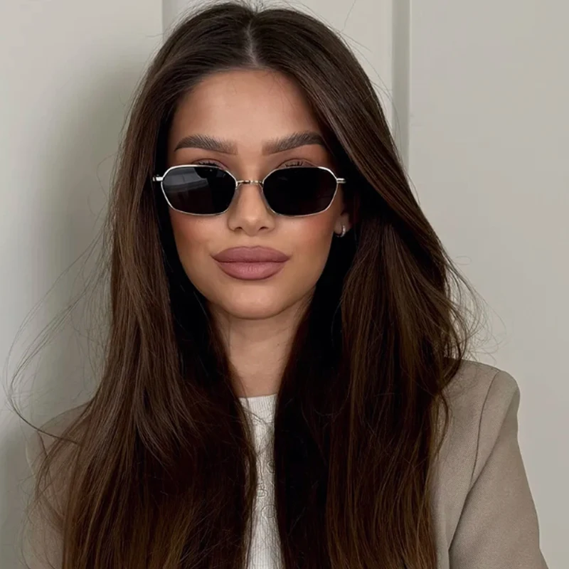 المشي لمسافات طويلة التخييم 3 قطعة موضة المعادن مضلع مكافحة نظارات خفيفة النساء ظلال عادية Steampunk تصميم عدسة ملونة نظارات UV400