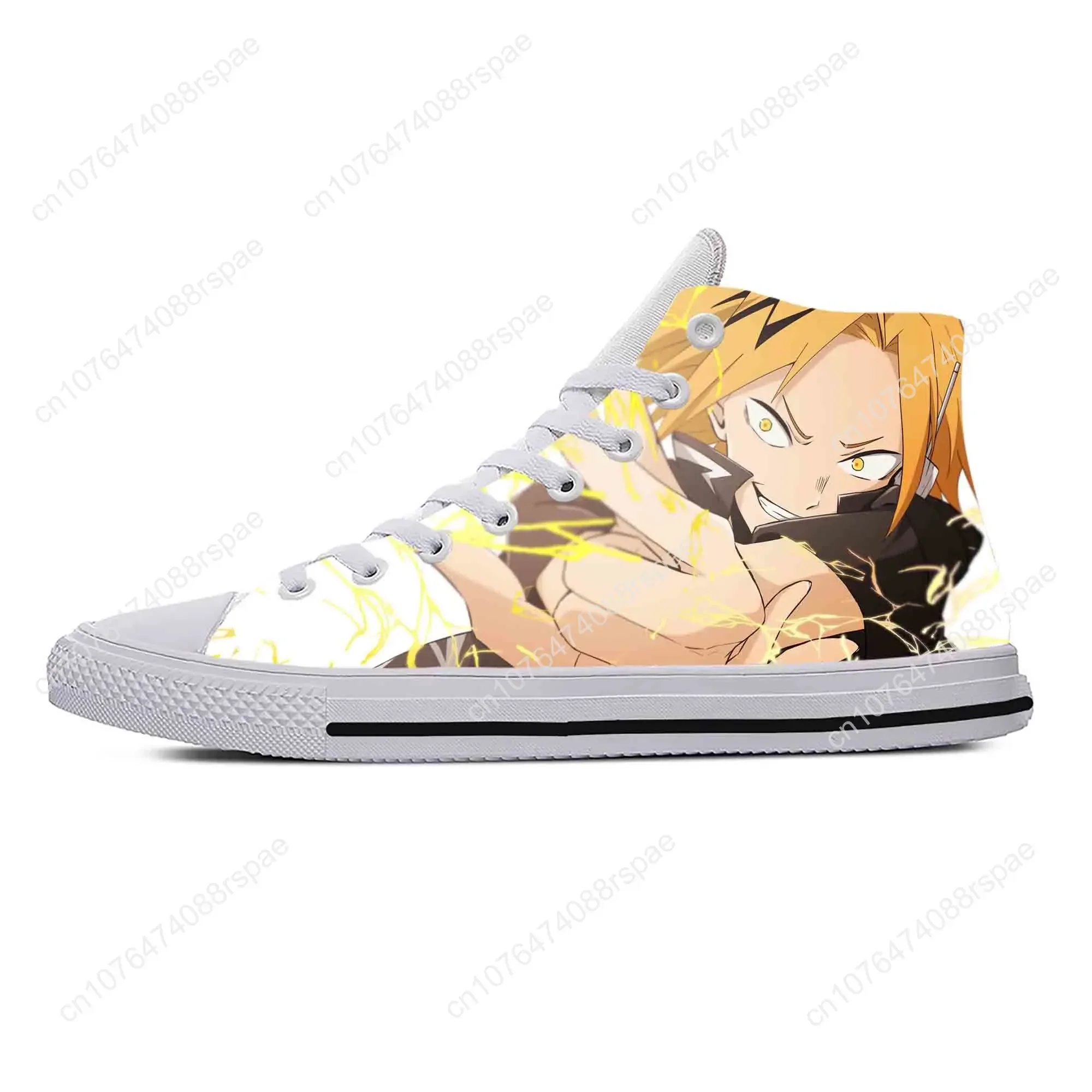 Baskets montantes respirantes pour hommes et femmes, chaussures de gril décontractées, impression 3D, My foreAcademia, Kaminari Denki, Anime Manga Comic