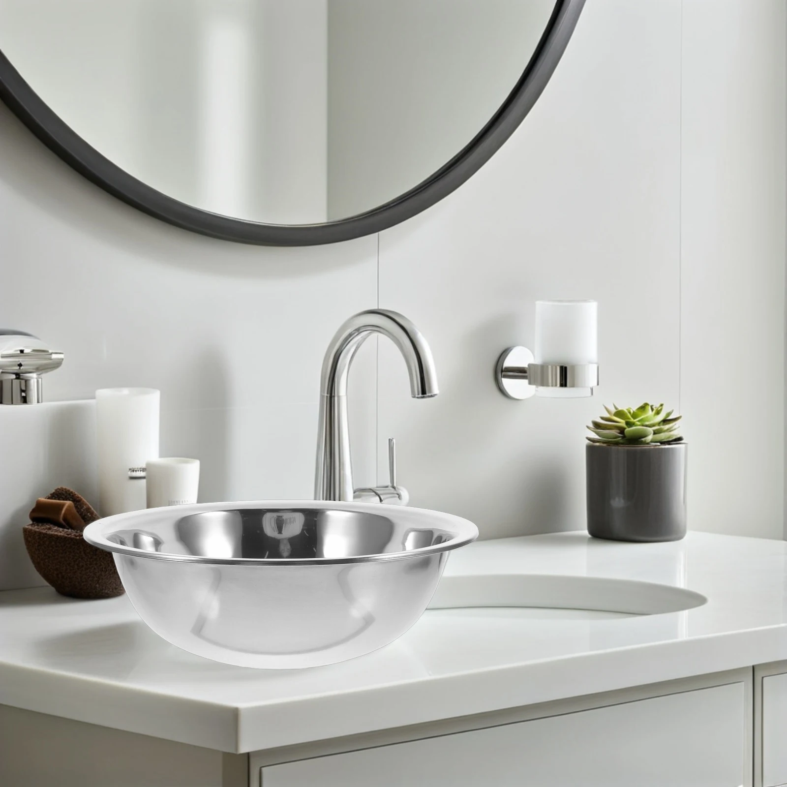 

Stainless Steel Basin Deep Bucket Soaking Feet Cleaning Face Laundry Foot Basin For Soaking Travel Kitchen Storage