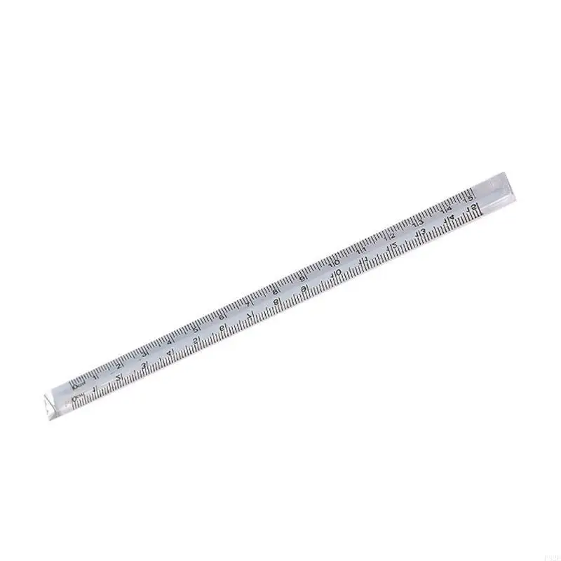 P82E Drawing Measuring Tools Triangles Ruler Straight Measuring Ruler Clear Drafting Ruler School Office Supplies 5.9in