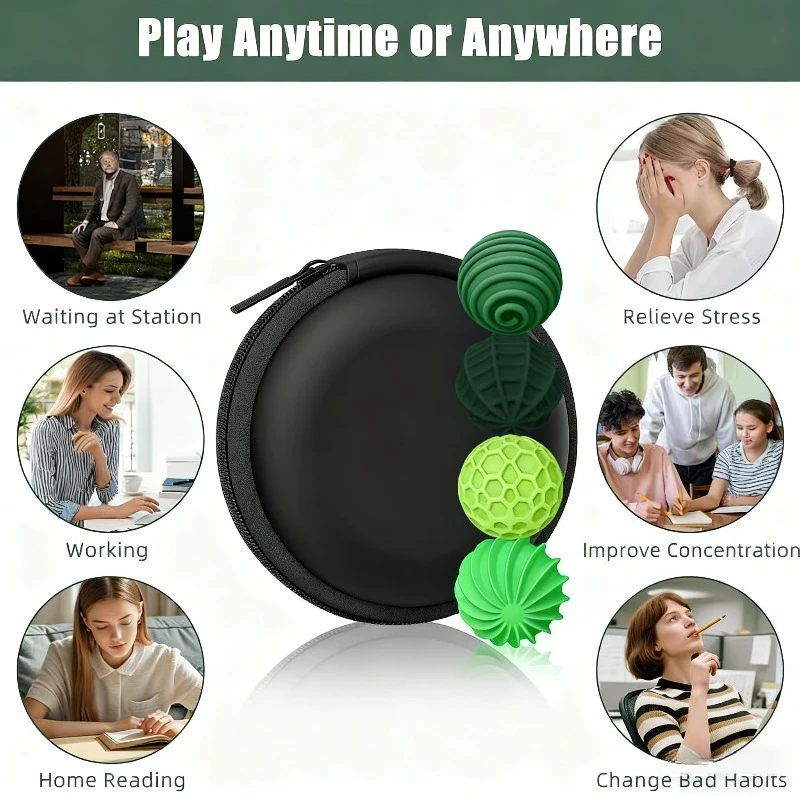 كرة تخفيف التوتر المغناطيسية المصنوعة من السيليكون، لعبة تخفيف التوتر المحمولة، أداة تهدئة للأشخاص الذين يعانون من التوحد وADHD