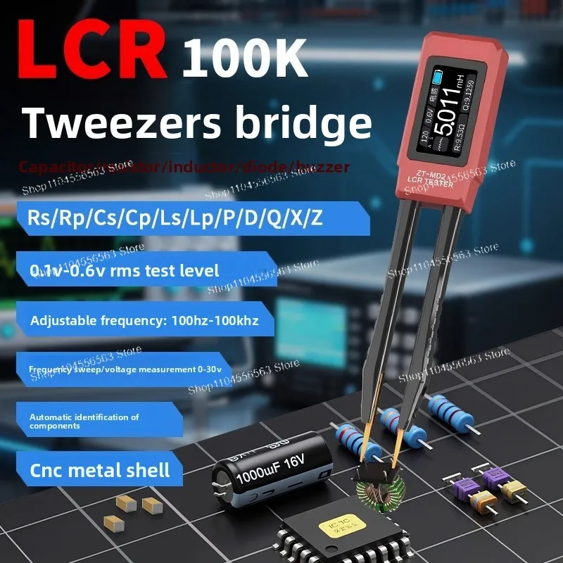 Professional ZT-MD2 Tweezer Multimeter – High-Precision Smart-Recognition LCR Bridge for Bulk Electronic Component Testing