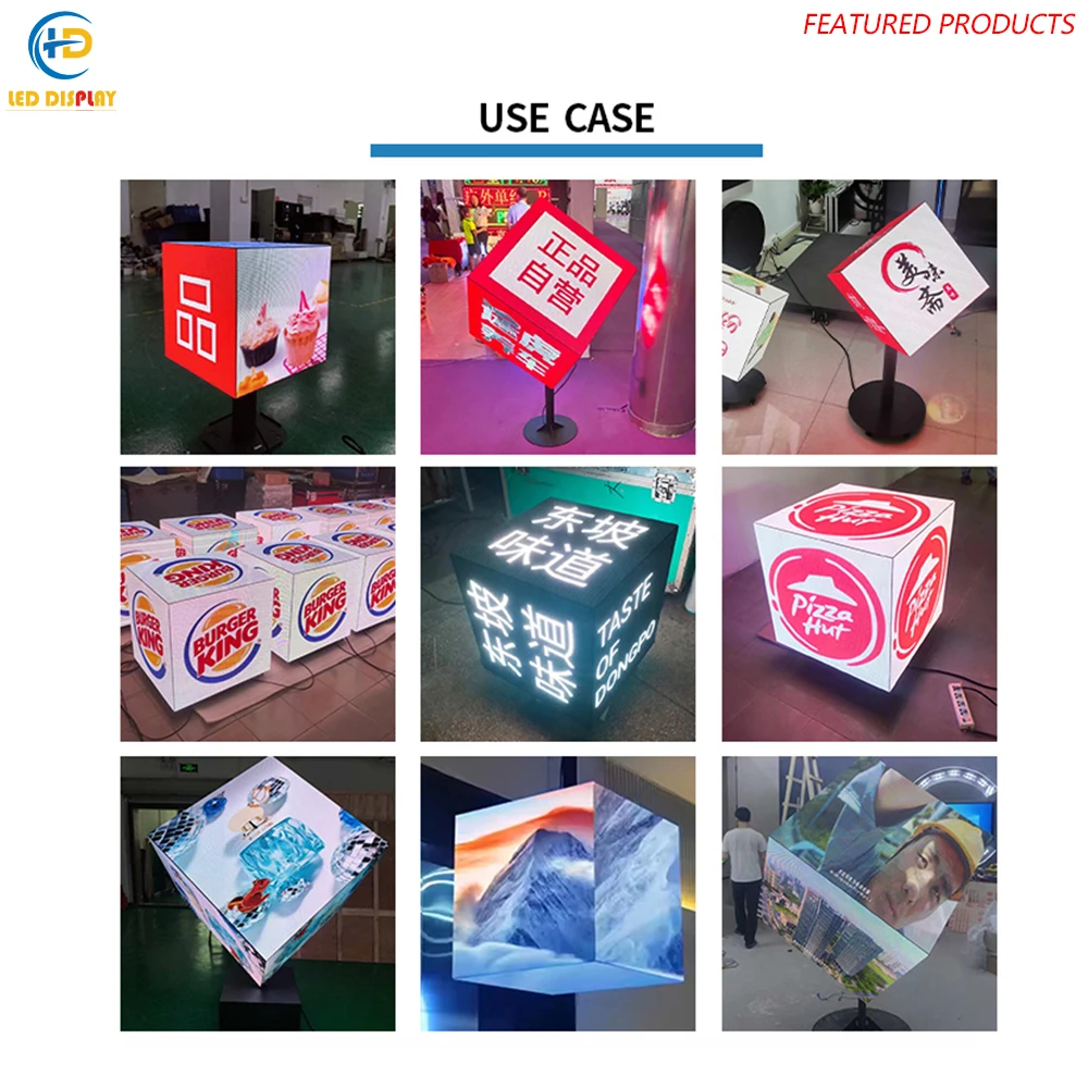 Outdoor P3.9 LED Cube Advertising Display With Heater System IP54 Rated Floor Mount