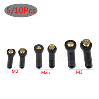 5/10Pcs Nylon M2/M2.5/M3 Rod End Ball Head Connector Buckle Linkage Pull Rod Tie Rod End for RC Airplane Boat Car DIY Parts