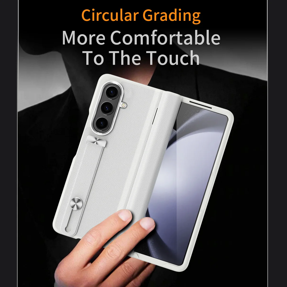 Luxury Shockproof Case for Samsung Galaxy Fold 8 Ultra 5G With PC Wrist Strap Stand Tempered Glass Kickstand Cover Protector